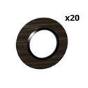 Lot de 20 plaques rondes Dooxie 1 poste finition effet bois ébène 600979