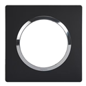 Plaque carrée Dooxie 1 poste finition noir bague chrome 600895