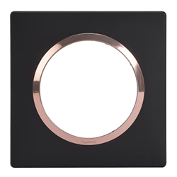 Plaque carrée Dooxie 1 poste finition noir bague cuivre 600995