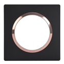 Plaque carrée Dooxie 1 poste finition noir bague cuivre 600995