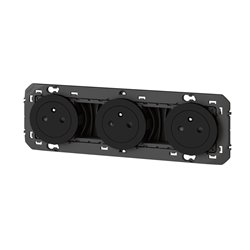 Triple prise de courant 2P+T Surface Dooxie 16A précâblées noir mat 600533