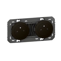Double prise de courant 2P+T Surface Dooxie 16A précâblées noir mat 600532