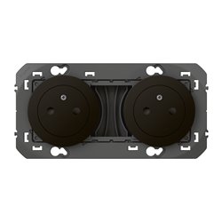 Double prise de courant 2P+T Surface Dooxie 16A précâblées noir mat 600532