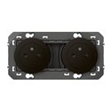 Double prise de courant 2P+T Surface Dooxie 16A précâblées noir mat 600532