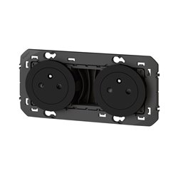 Double prise de courant 2P+T Surface Dooxie 16A précâblées noir mat 600532