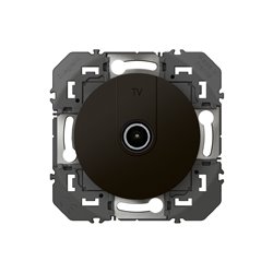 Prise TV simple étoile blindée Dooxie finition noir mat 600551