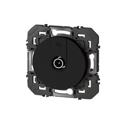 Prise TV simple étoile blindée Dooxie finition noir mat 600551
