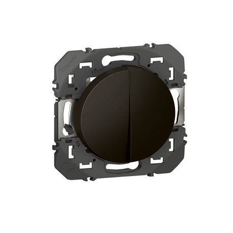 Double interrupteur ou va-et-vient Dooxie 10A 250V noir mat 600202