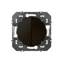 Double interrupteur ou va-et-vient Dooxie 10A 250V noir mat 600202