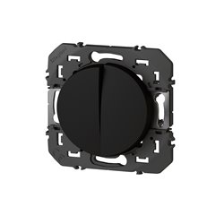 Double interrupteur ou va-et-vient Dooxie 10A 250V noir mat 600202