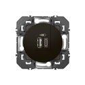 Double chargeur USB 1 Type-A + 1 Type-C Dooxie 3A noir mat 600549