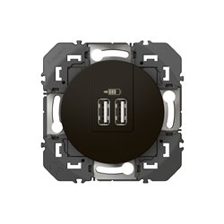 Double chargeur USB Type-A Dooxie 3A 15W noir mat 600543