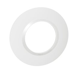 Plaque ronde Dooxie 1 poste blanc mat avec bague blanche brillante 600980