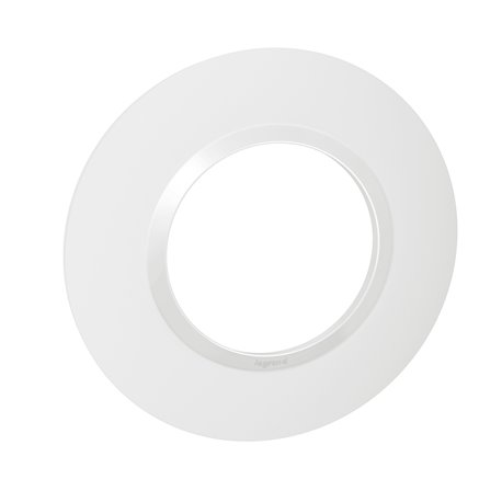 Plaque ronde Dooxie 1 poste blanc mat avec bague blanche brillante 600980