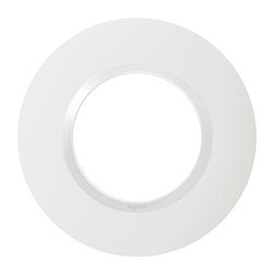 Plaque ronde Dooxie 1 poste blanc mat avec bague blanche brillante 600980
