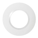 Plaque ronde Dooxie 1 poste blanc mat avec bague blanche brillante 600980