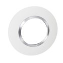 Plaque ronde Dooxie 1 poste blanc mat avec bague chromée 600973