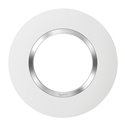 Plaque ronde Dooxie 1 poste blanc mat avec bague chromée 600973