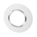 Plaque ronde Dooxie 1 poste blanc mat avec bague chromée 600973