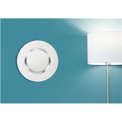 Plaque ronde Dooxie 1 poste blanc mat avec bague chromée 600973