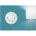 Plaque ronde Dooxie 1 poste blanc mat avec bague chromée 600973