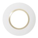 Plaque ronde Dooxie 1 poste blanc mat avec bague dune brillante 600970