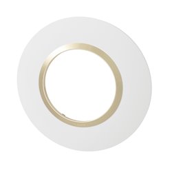 Plaque ronde Dooxie 1 poste blanc mat avec bague dune brillante 600970