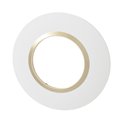 Plaque ronde Dooxie 1 poste blanc mat avec bague dune brillante 600970