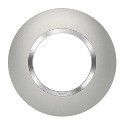 Plaque ronde Dooxie 1 poste alu avec bague chromée 600975