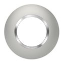 Plaque ronde Dooxie 1 poste alu avec bague chromée 600975