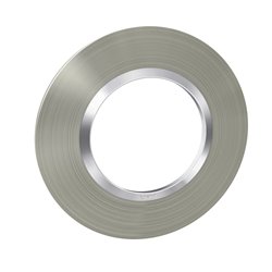 Plaque ronde Dooxie 1 poste inox brossé avec bague chromée 600978