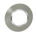 Plaque ronde Dooxie 1 poste inox brossé avec bague chromée 600978