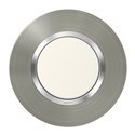 Plaque ronde Dooxie 1 poste inox brossé avec bague chromée 600978