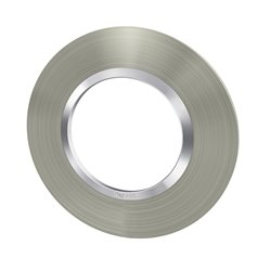 Plaque ronde Dooxie 1 poste inox brossé avec bague chromée 600978