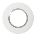 Plaque ronde Dooxie 1 poste blanc mat avec bague plume brillante 600971