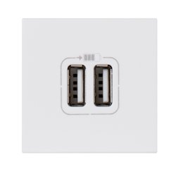 Chargeur 2 USB Type-A 2,4A 5V 12W Mosaic 2 modules 230V blanc 077594