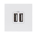 Chargeur 2 USB Type-A 2,4A 5V 12W Mosaic 2 modules 230V blanc 077594