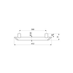 Barre d'appui droite noire Be-Line 511903BK 300 mm