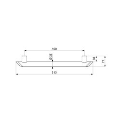Barre d'appui droite noire Be-Line 511904BK 400 mm