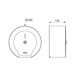 Distributeur de papier WC grand modèle 510911BK inox epoxy noir 200 m