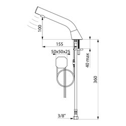 Robinet lavabo automatique Binoptic 2 373100 inox brossé sur secteur