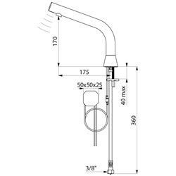Robinet lavabo automatique sur secteur chromé