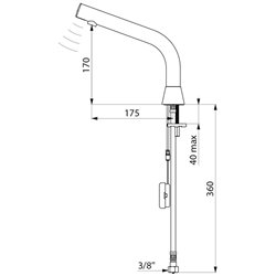 Robinet lavabo automatique à piles chromé
