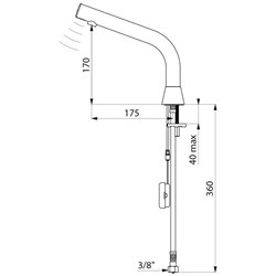 Robinet lavabo automatique à piles noir mat