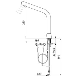 Robinet lavabo automatique sur secteur brossé