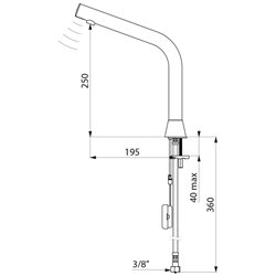 Robinet lavabo automatique à piles chromé