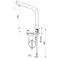 Robinet lavabo automatique sur secteur noir mat