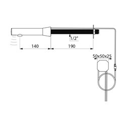 Robinet lavabo automatique pour traversée de cloison L140 mm chromée