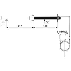 Robinet lavabo automatique pour traversée de cloison L220 mm chromée
