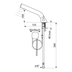 Mitigeur lavabo automatique sur secteur chromée